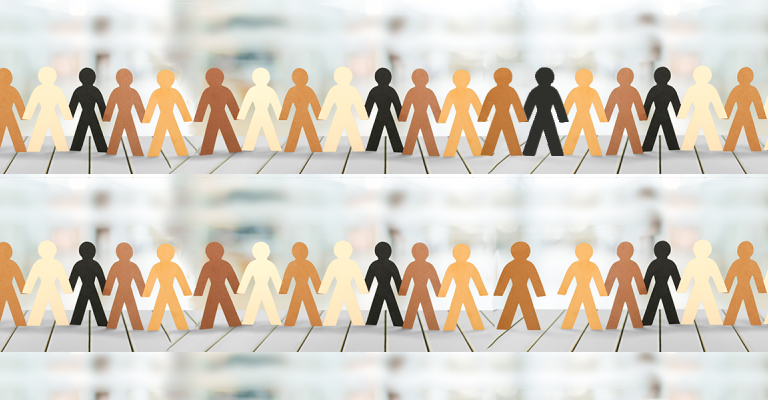 Gender neutral, diverse stick figures